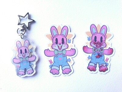 Robbie Rabbit 2&quot; acrylic charms!, Color: Pink