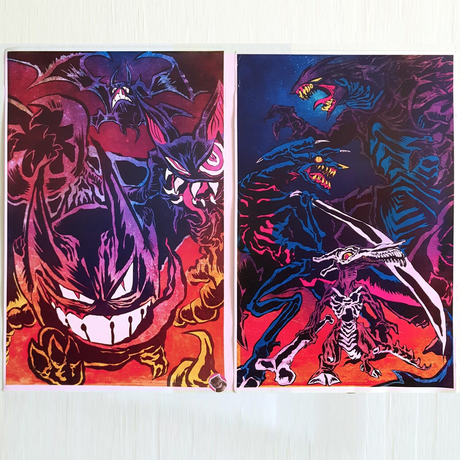 Poison + Ground Ghost Monster print (11x17)