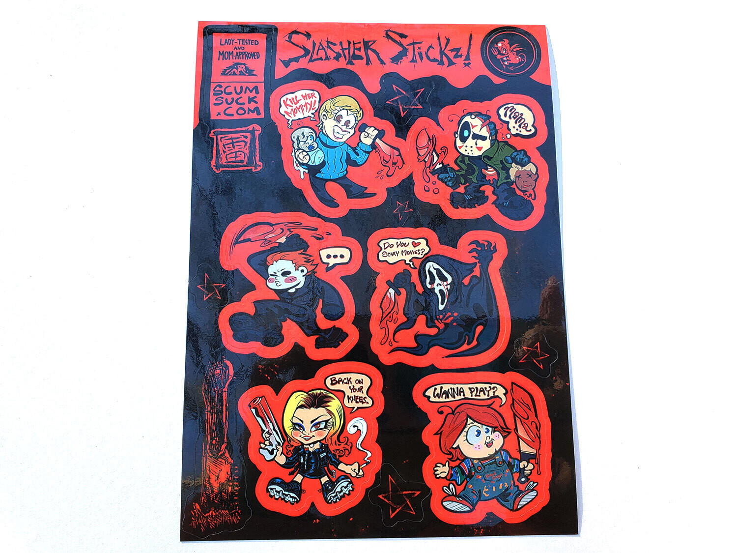 Slasher Sticker Sheets!, Design: A