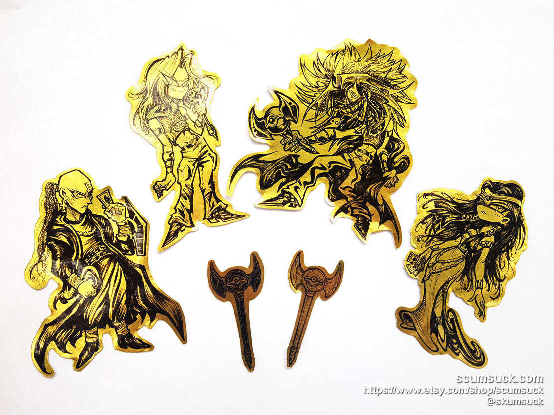 Gold Foil YGO stickers: Ishtar Fam