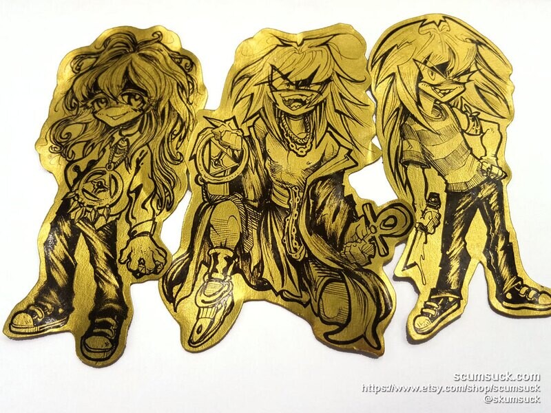 Gold Foil YGO stickers: Bakura!