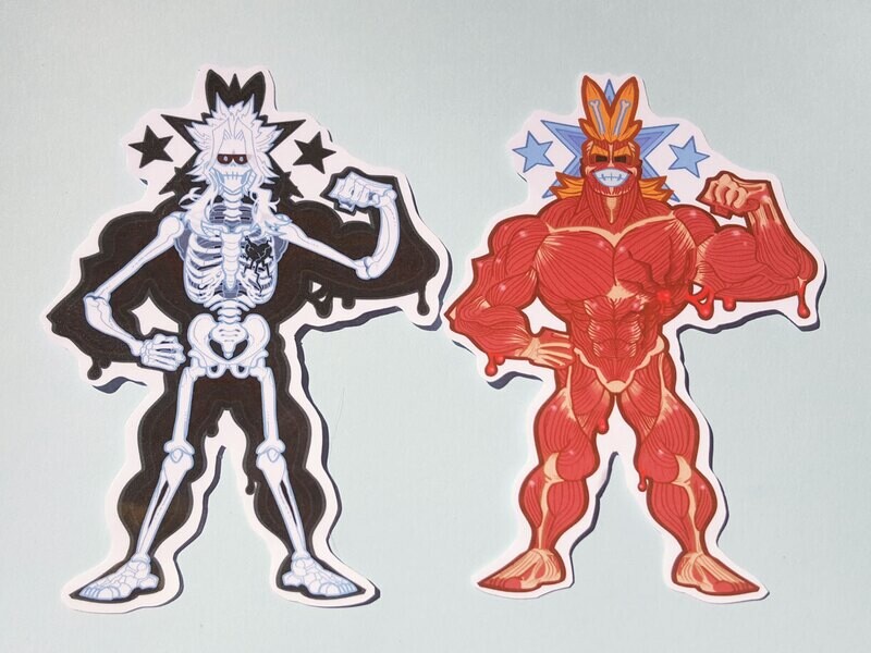Hero All Might Muscle & Skeleton Sticker Set