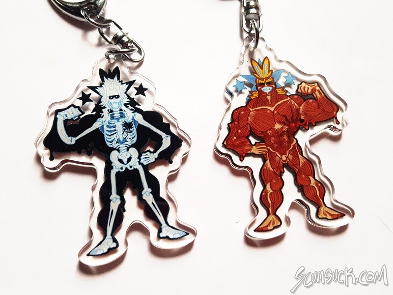 BNHA All Might Muscle and Skeleton 2" Charm