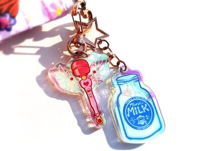 Magical Girl Vibrator Wand &amp; Mann Milk charms! (2.5&quot;)