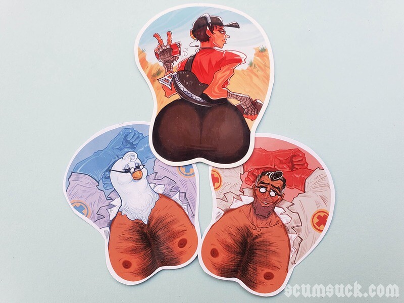 TF2 Scout and Medic boobs n' butt sticker set