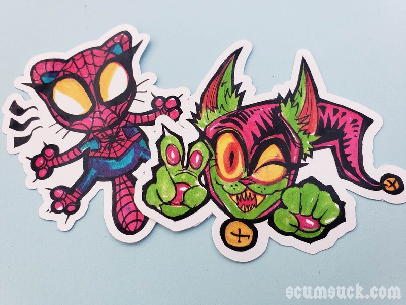 SpiderGoblin cat stickers