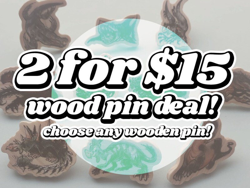 Mix n' Match! 2 wood pins for $15