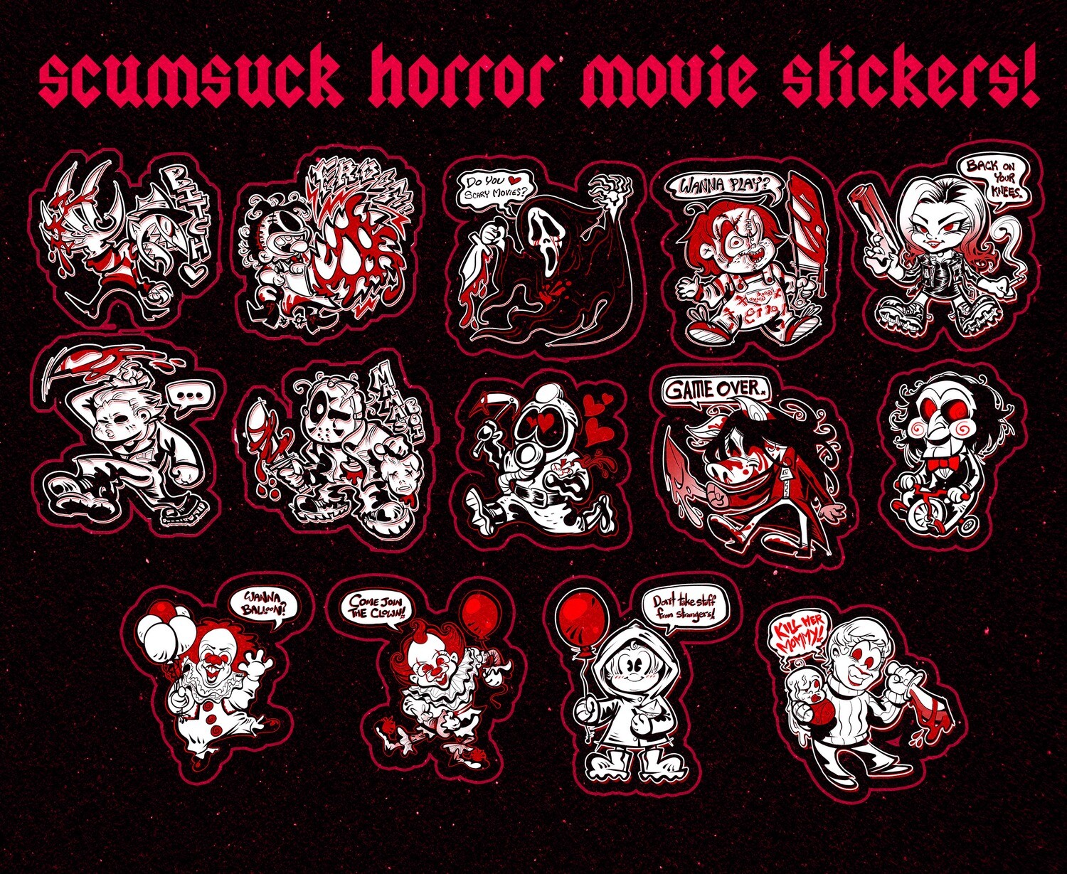 Horror Slasher Stickers!