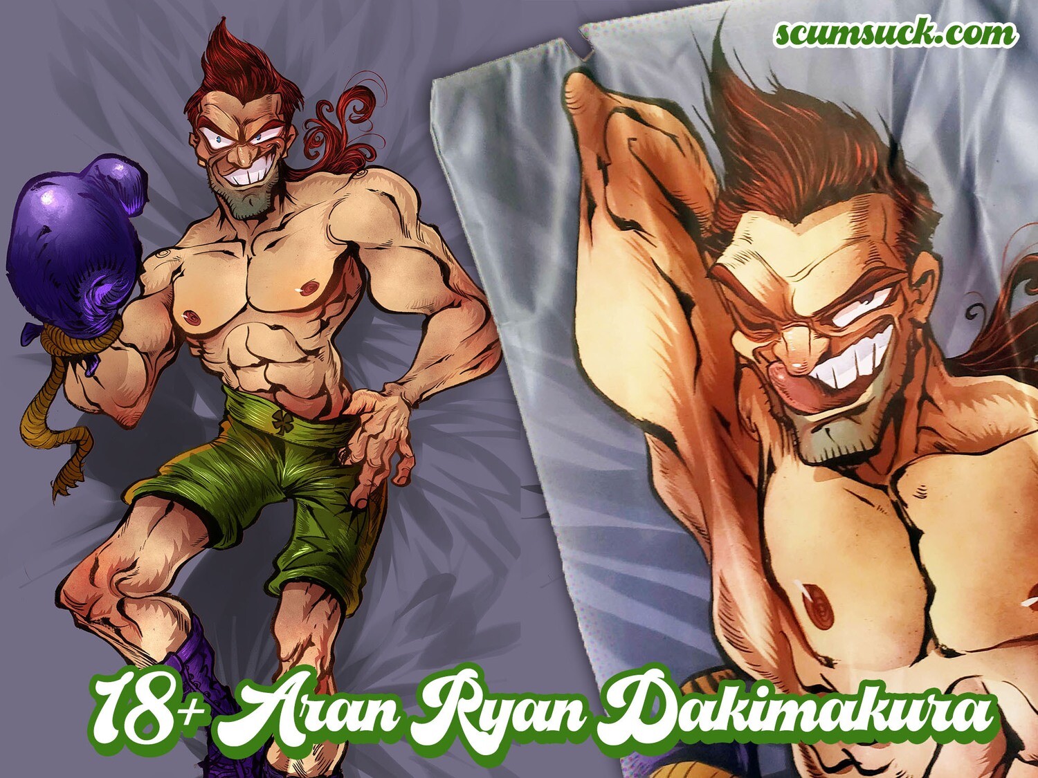 🔞 Boxer "Aran Ryan" 18+ Dakimakura / Pillow Case