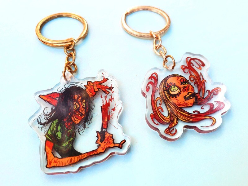 Sally + Nubbins/Hitchhiker 2" acrylic charms!