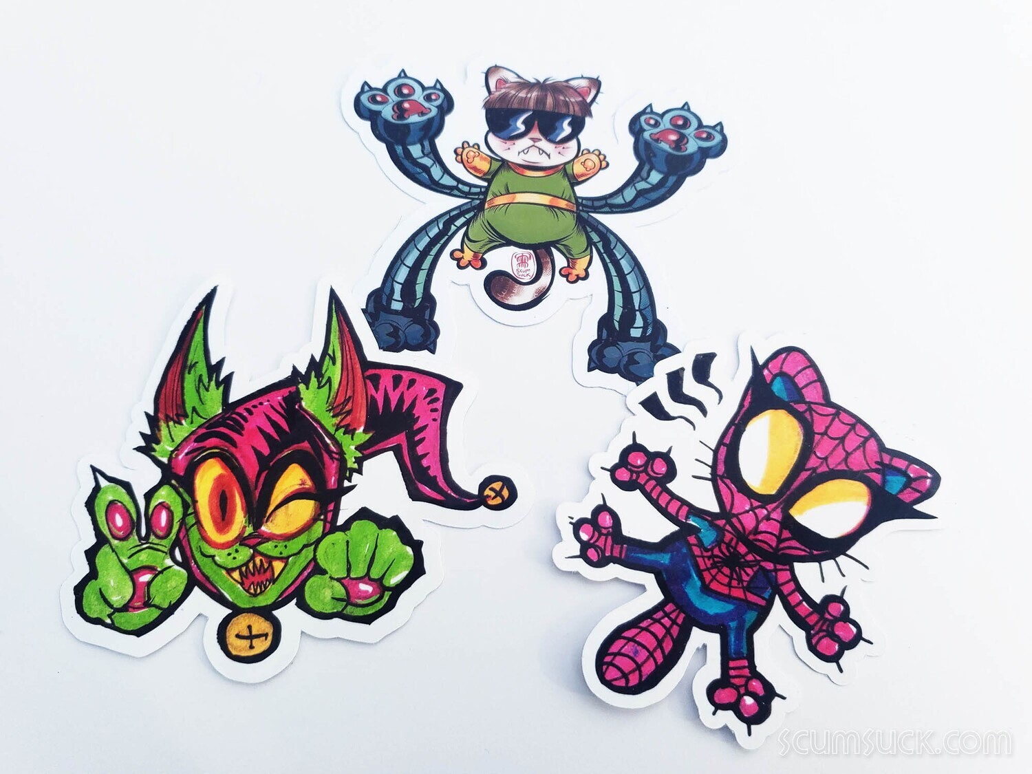 SpiderOctoGoblin cat stickers