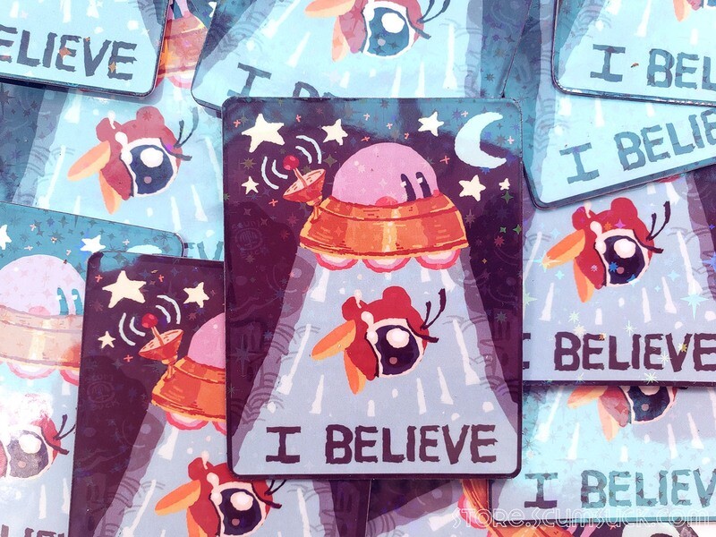I Believe UFO Sticker