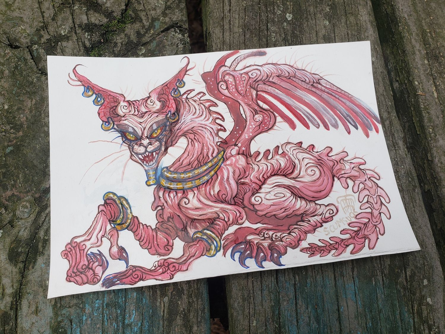 Sphinx-Sphynx Cat Original Painting