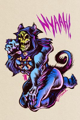 Catboy Skeletor pinup prints (4x6, 8.5x11)