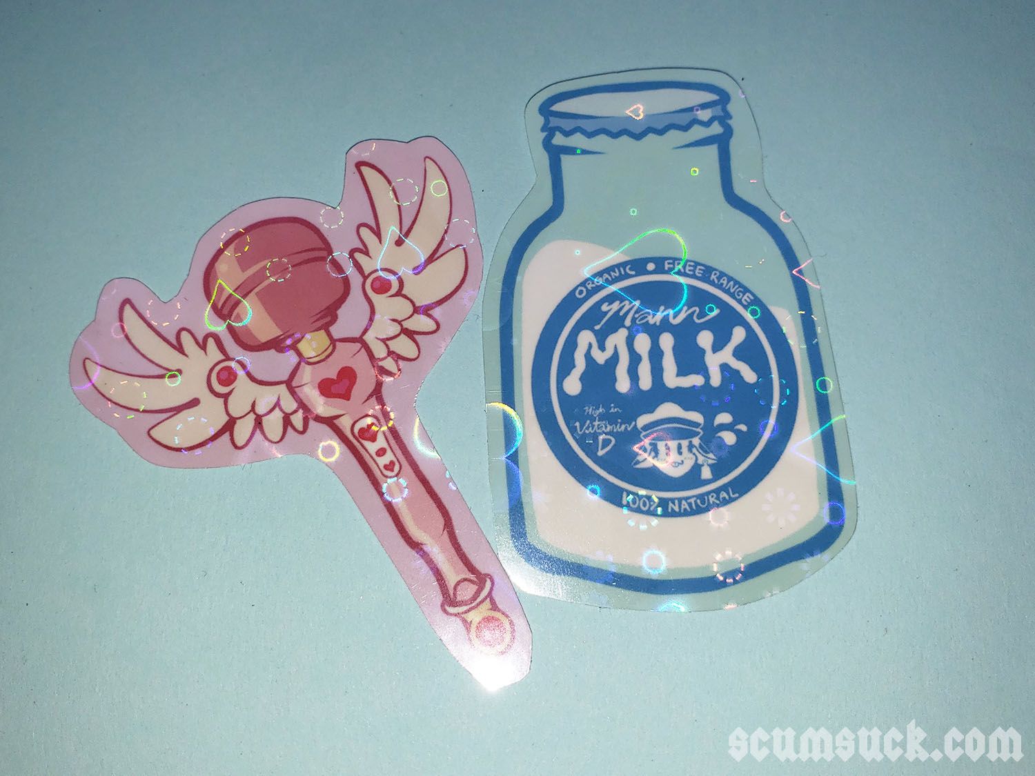 OOPSIE!  Magical Girl Vibrator Wand and Mann Milk Stickers!