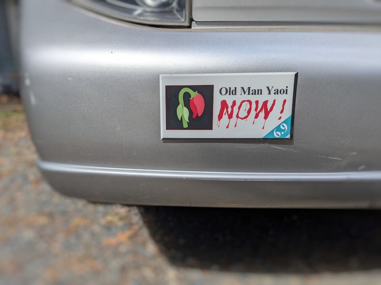 Old Man Yaoi NOW bumper sticker (3.75 x 7.5 inches)