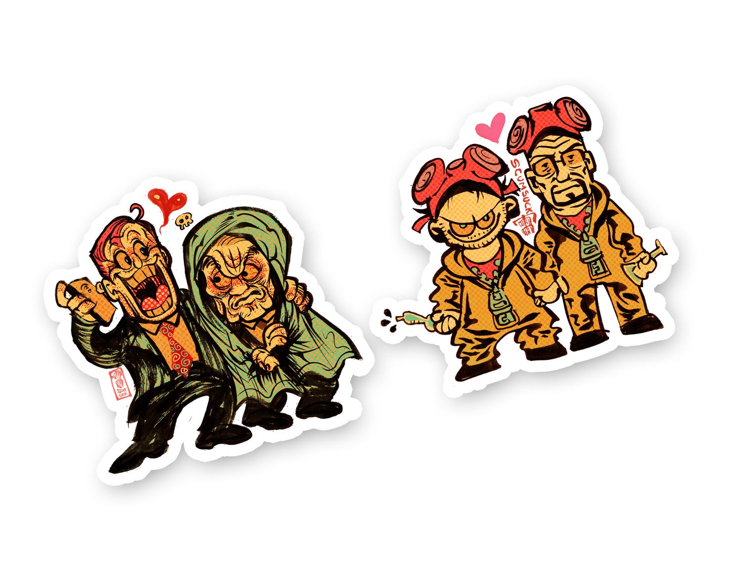 BB/BCS: Jesse/Walter &amp; Jimmy/Chuck Stickers (3&quot;)