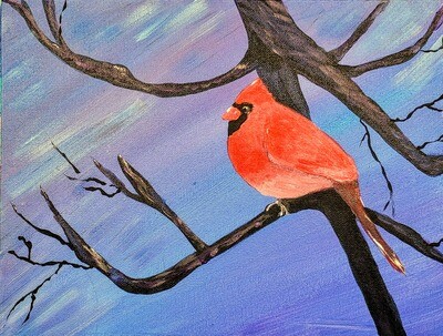 ART KIT: Cardinal sitting in the branches