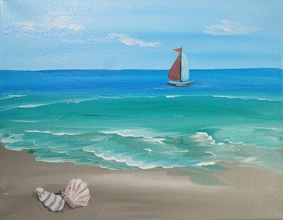 ART KIT: Sailboat and Sandy Shore
