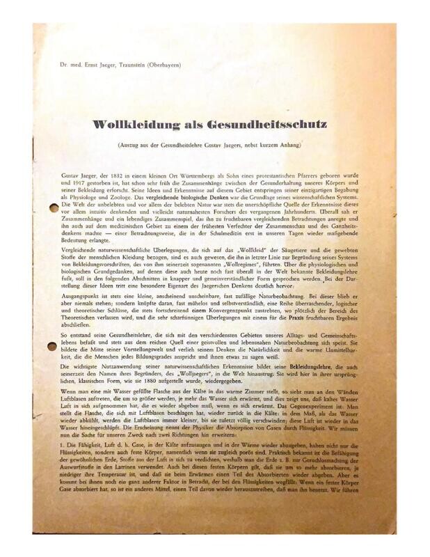Wolle als Gesundheitsschutz - von Dr. Ernst Jaeger Wolle als Gesundheitsschutz - von Dr. Ernst Jaeger