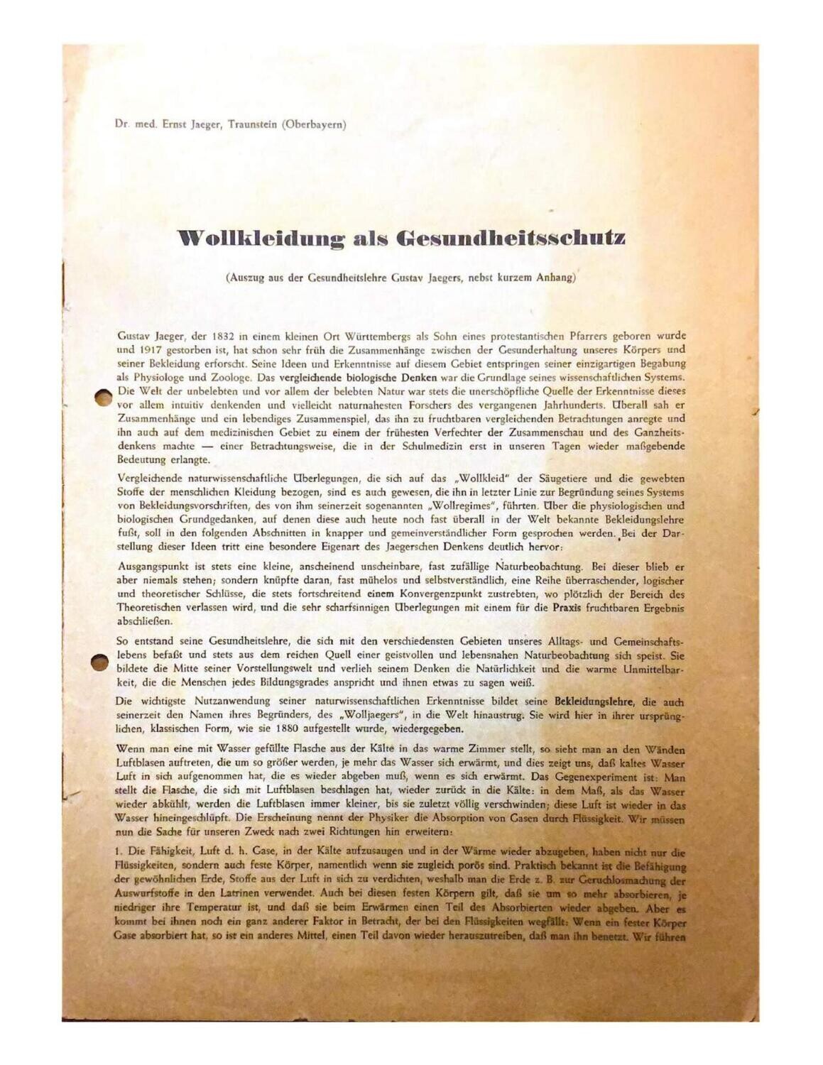 Wolle als Gesundheitsschutz - von Dr. Ernst Jaeger Wolle als Gesundheitsschutz - von Dr. Ernst Jaeger