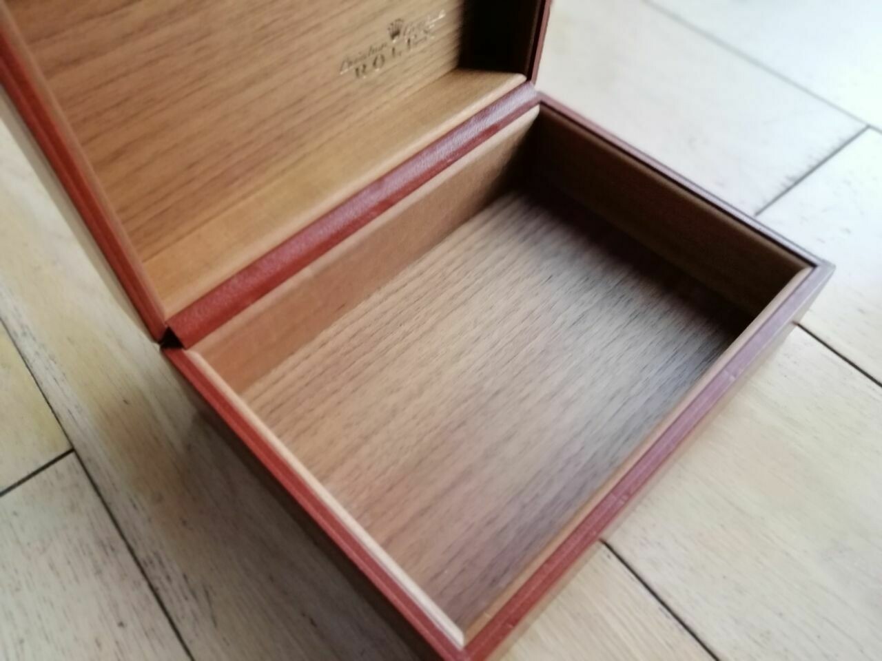Rolex Day-Date Brown Leather &amp; Wood Box