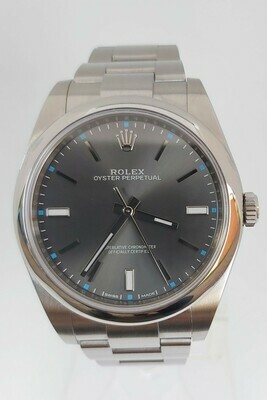 Rolex OYSTER PERPETUAL 39mm Rhodium Dial 114300 2017