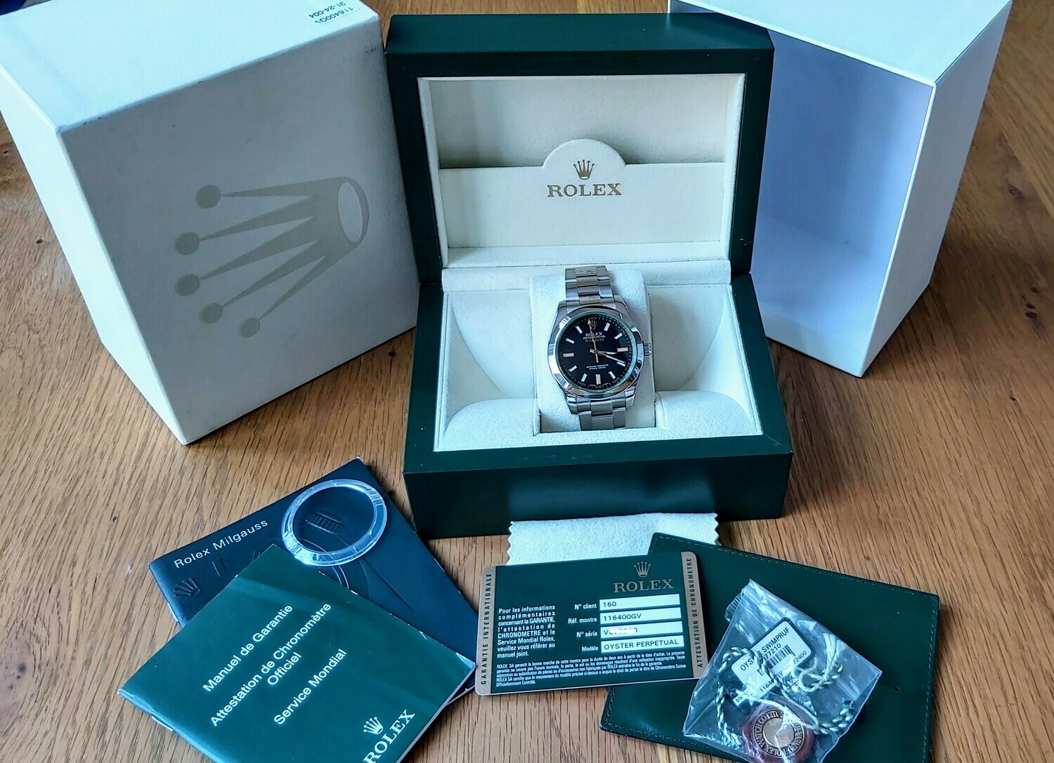 Rolex Milgauss 116400GV, 2010 - Black Dial - Full Set