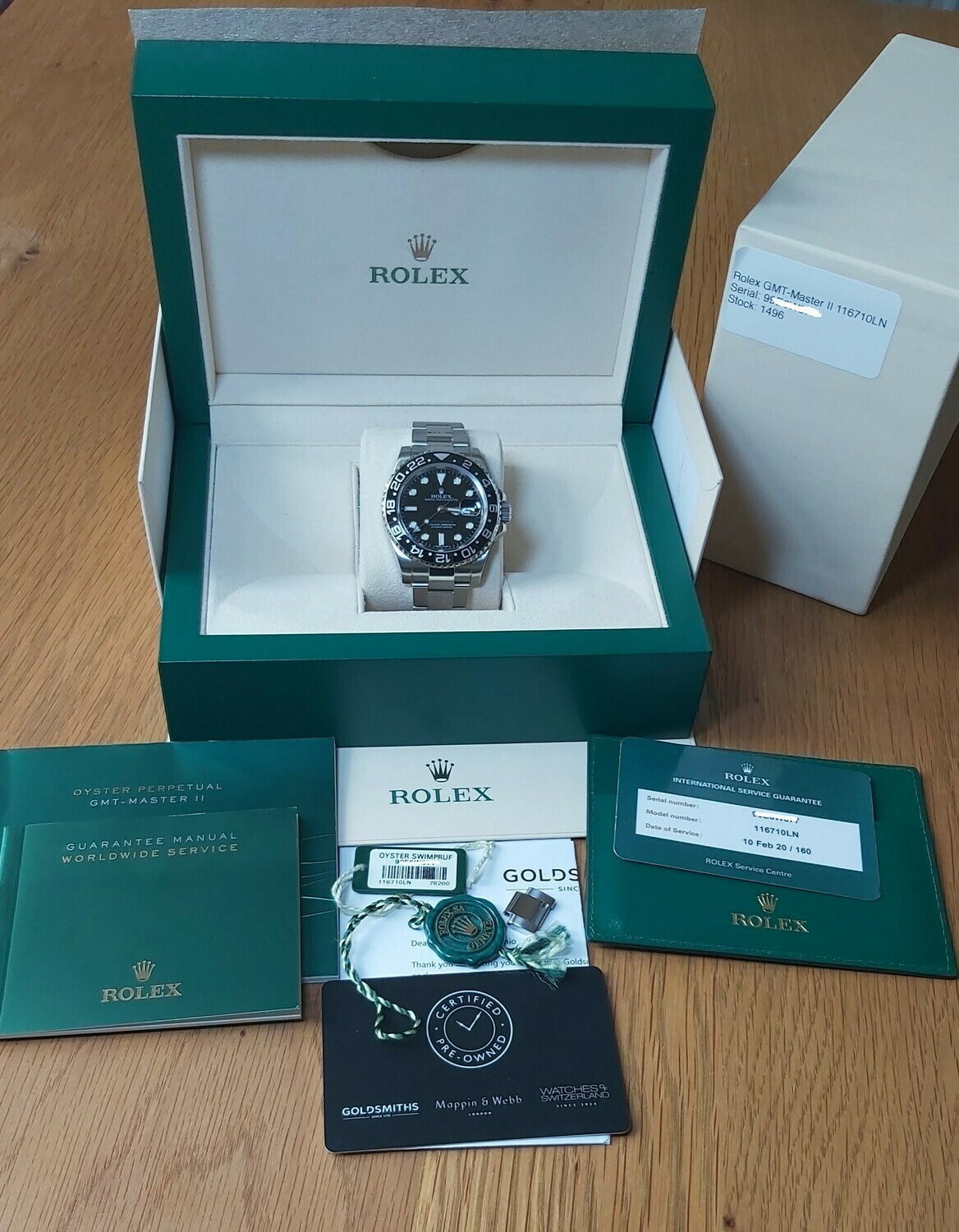 Rolex GMT Master II 116710LN - 2015 with 1 Year Rolex warranty left