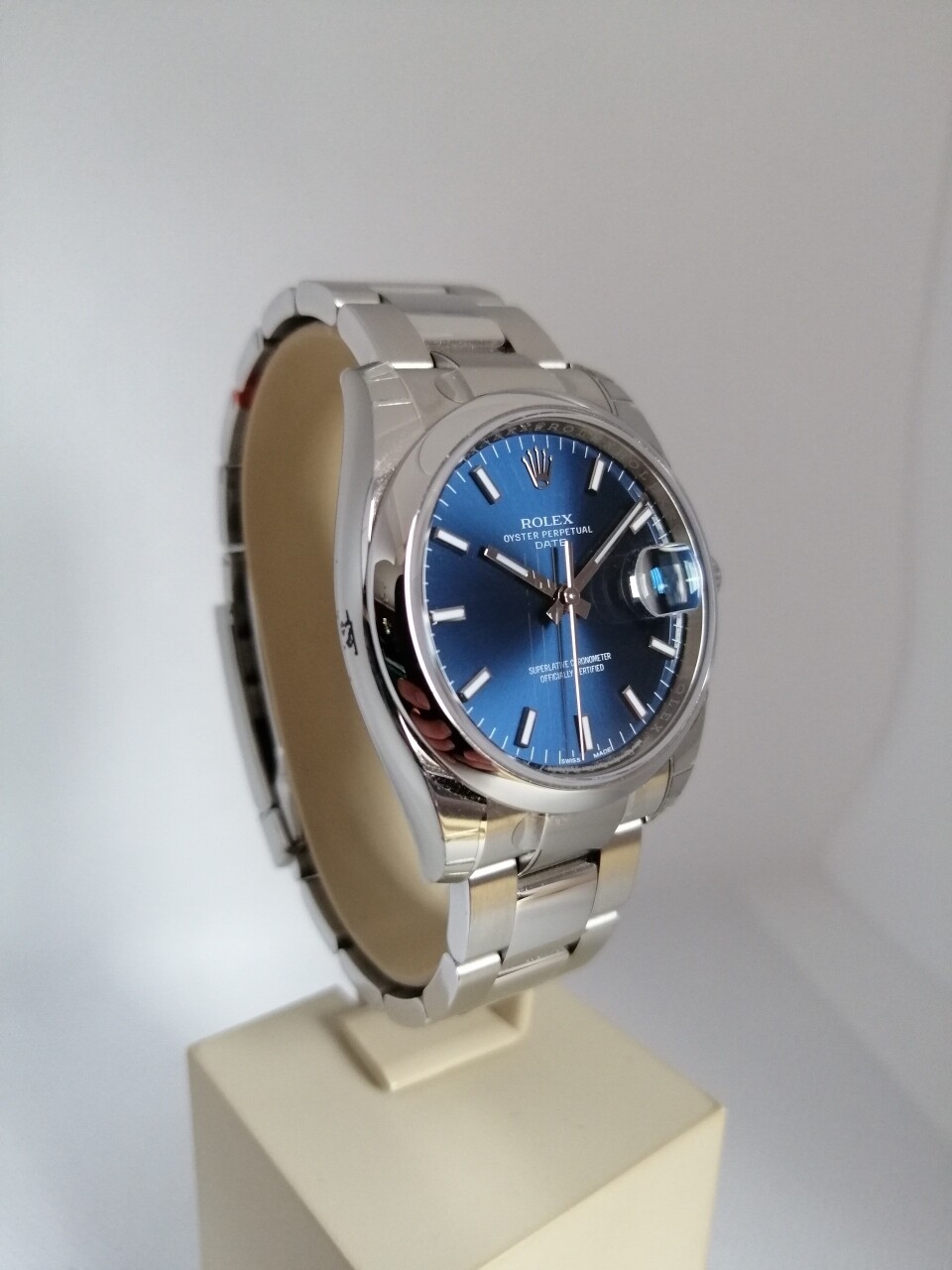 Rolex Oyster Perpetual Date 34mm Blue 115200 Fully Stickered Unworn