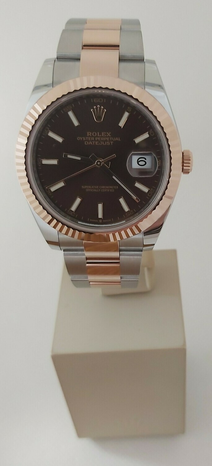Rolex Datejust 41mm 126331 Steel &amp; Rose Gold Chocolate Dial - Unworn Full Set