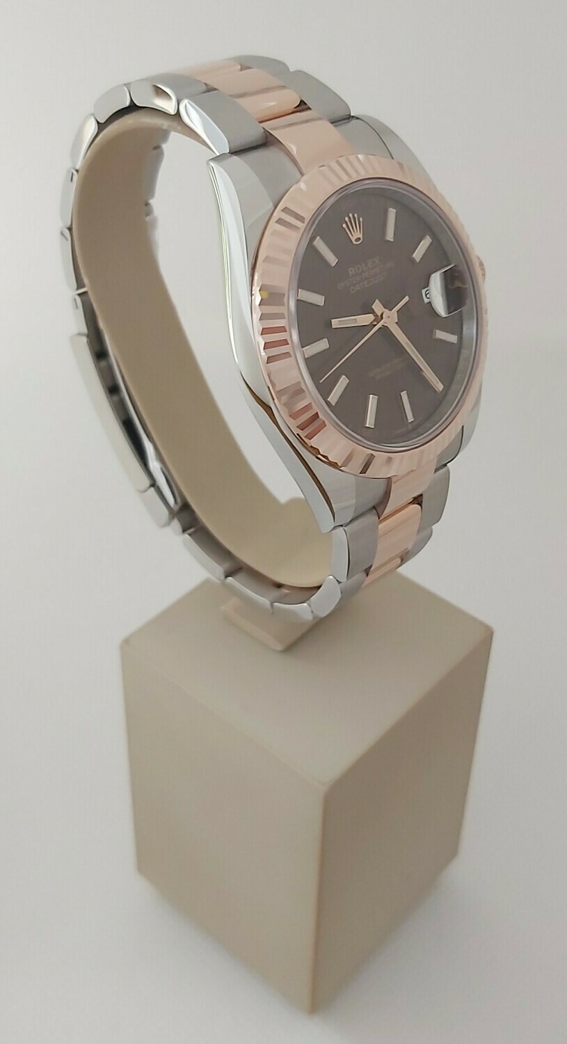 Rolex Datejust 41mm 126331 Steel &amp; Rose Gold Chocolate Dial - Unworn Full Set