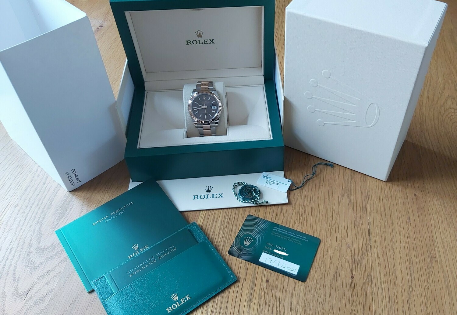 Rolex Datejust 41mm 126331 Steel &amp; Rose Gold Chocolate Dial - Unworn Full Set