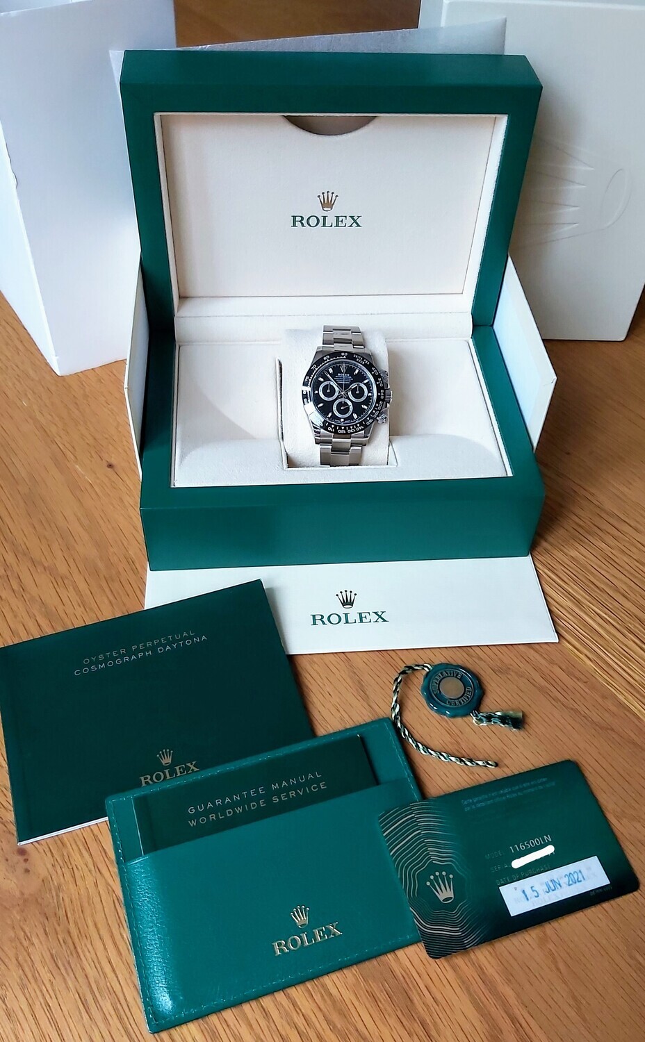 Rolex Daytona 116500LN - 2021 New &amp; Unworn, Nearly fully Stickered