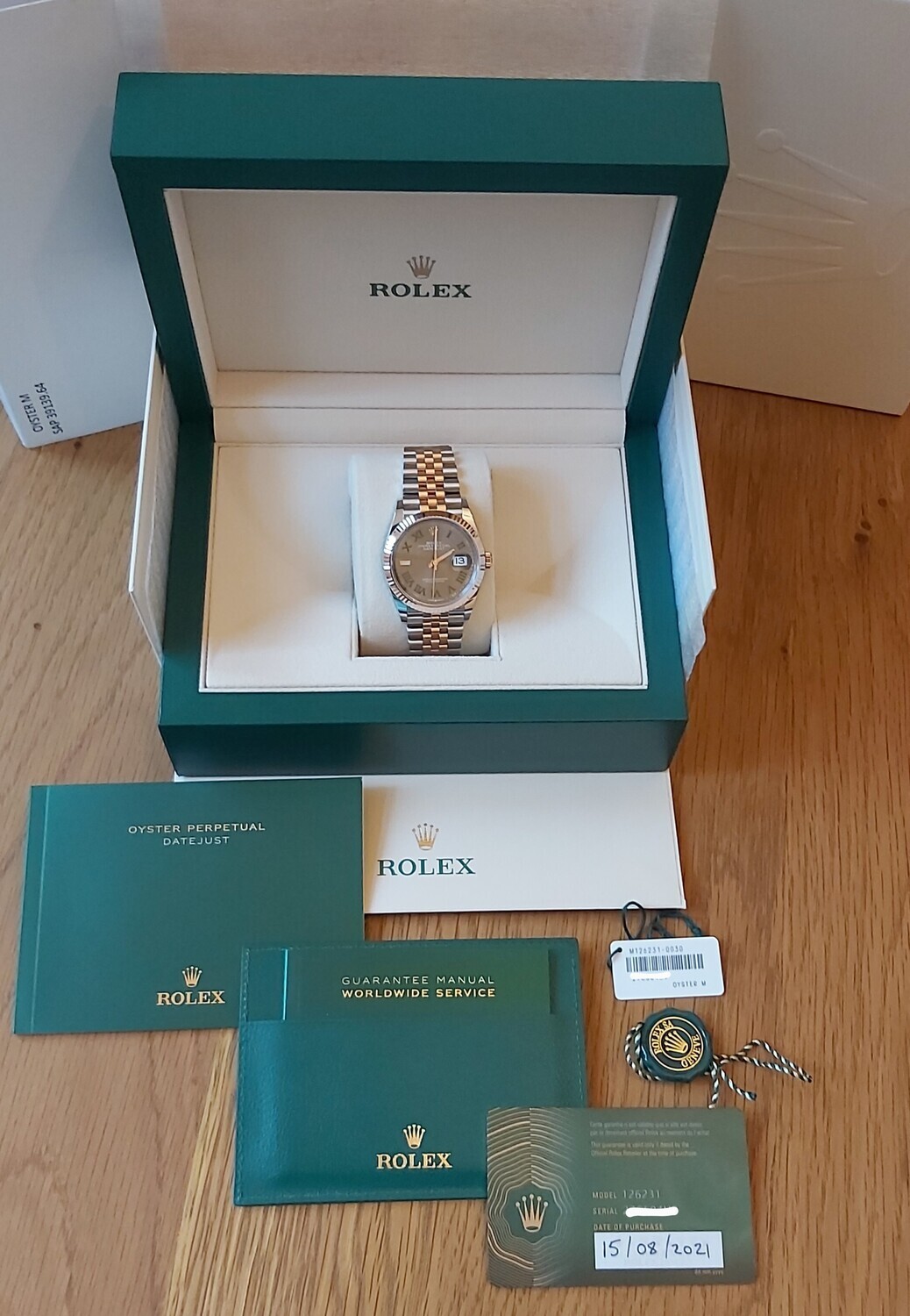 Rolex Datejust 36mm 126231 Steel/Everose - Wimbledon dial - New/Unworn 2021