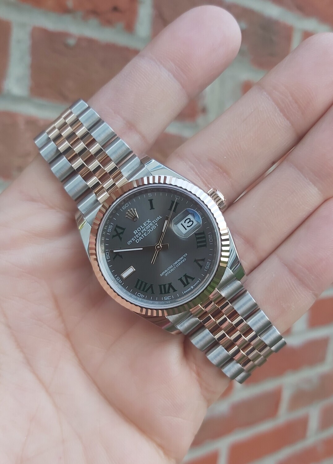 Rolex Datejust 36mm 126231 Steel/Everose - Wimbledon dial - New/Unworn 2021