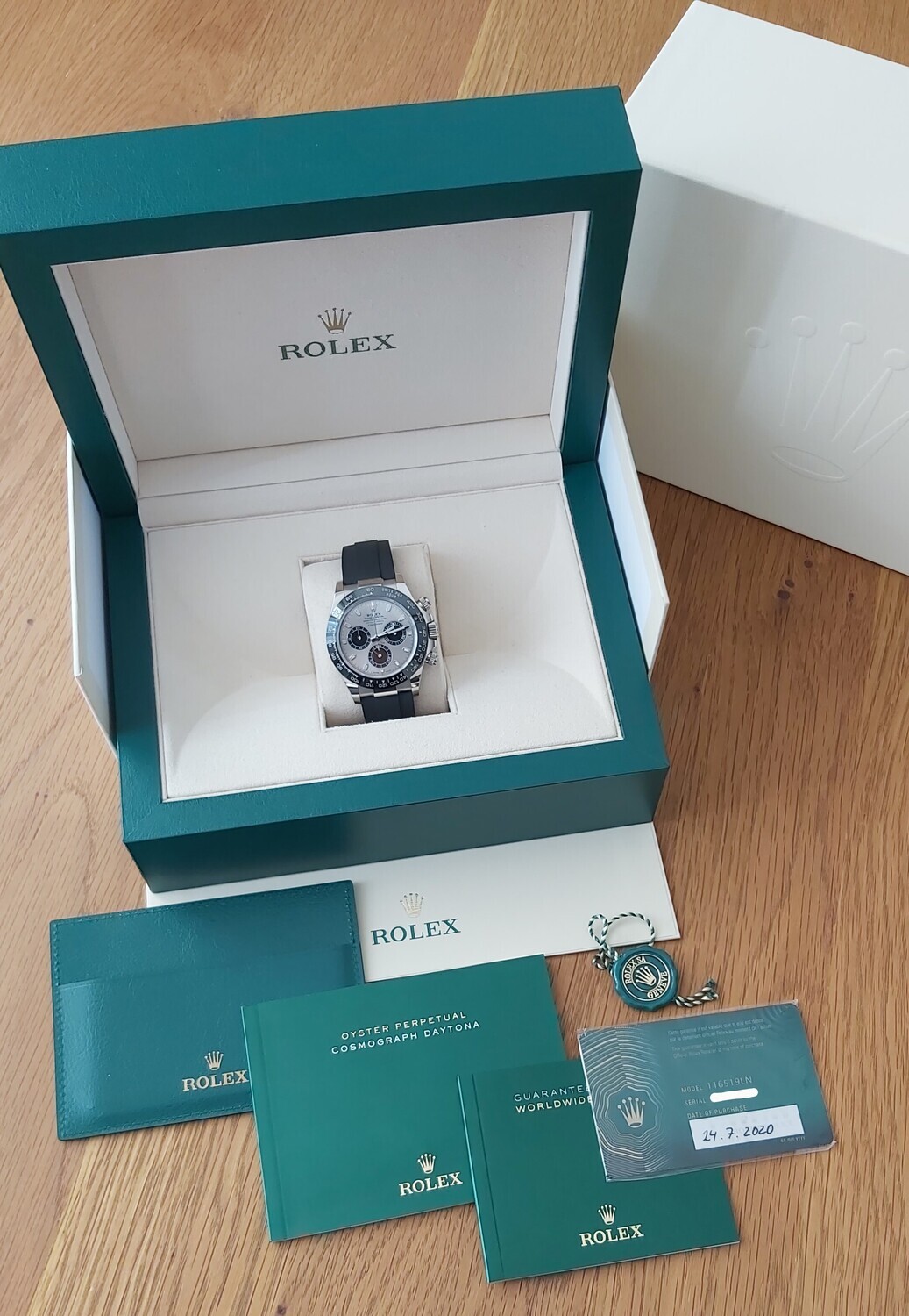 Rolex Daytona 116519LN - White Gold &amp; Grey Dial - 2020 Full Set - Exceptional Condition