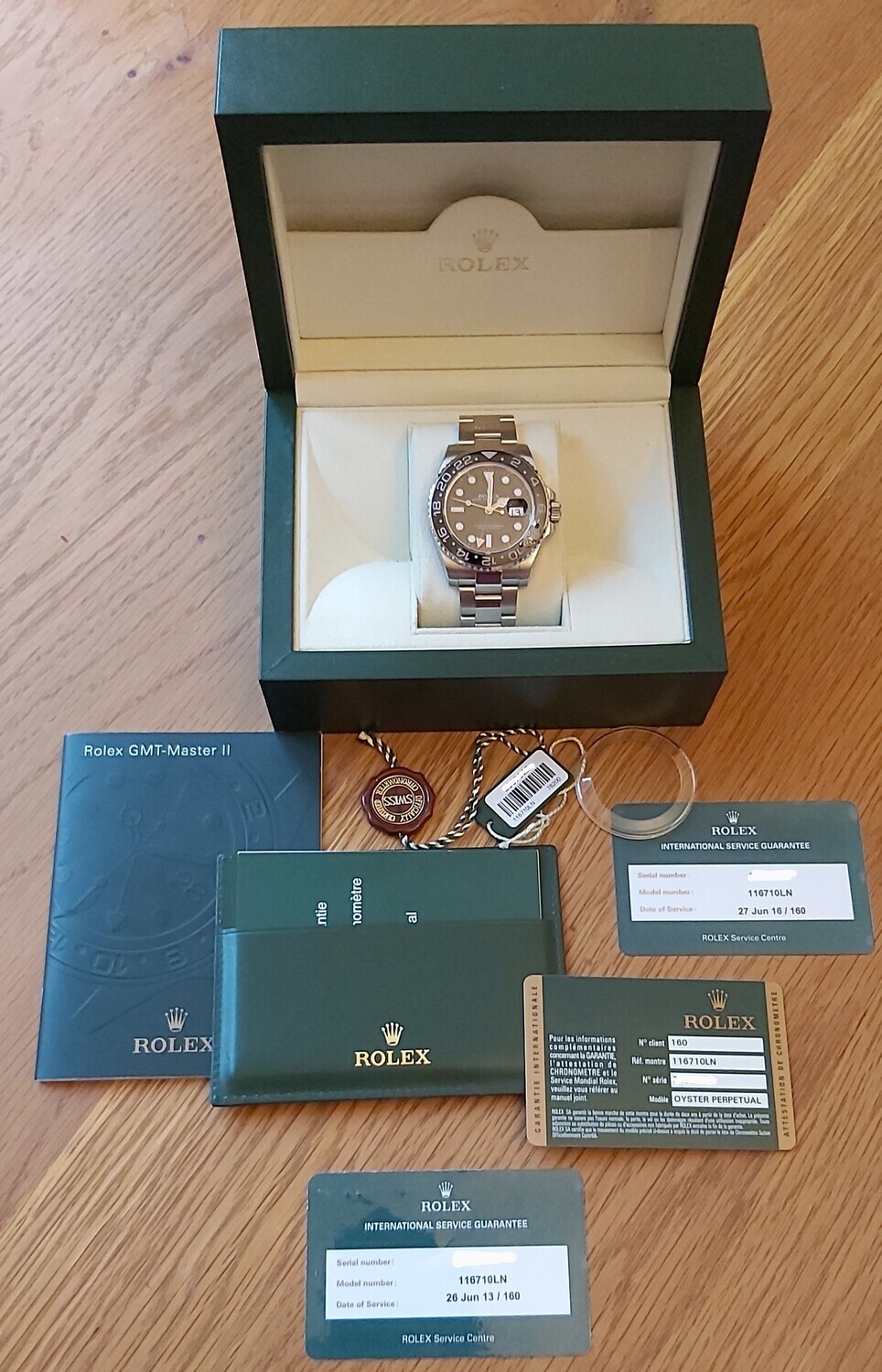 Rolex GMT Master II 116710LN - 2007 - Full Set - 2x Rolex Service&#39;s 2013/2016