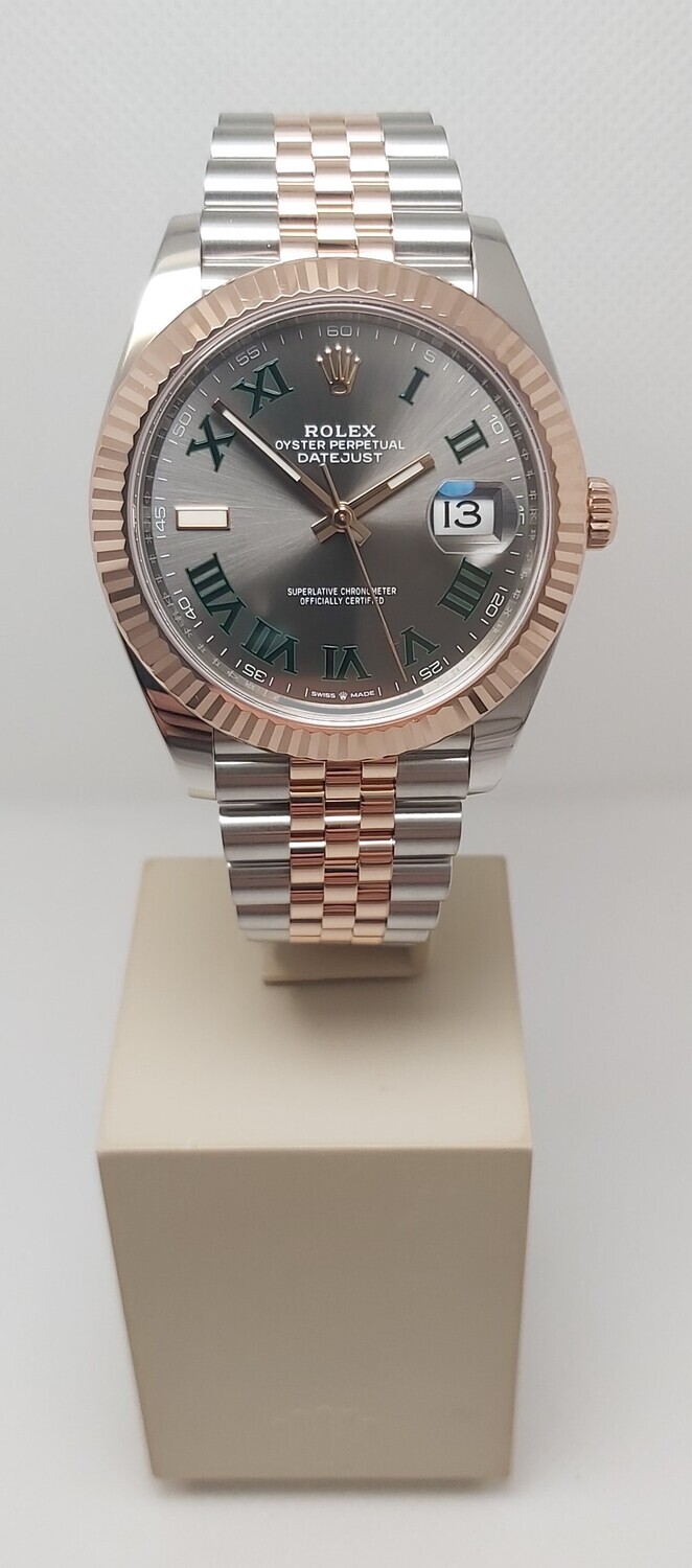 Rolex Datejust 41mm 126331 - Steel &amp; Everose Wimbledon Dial - Full Set 2021