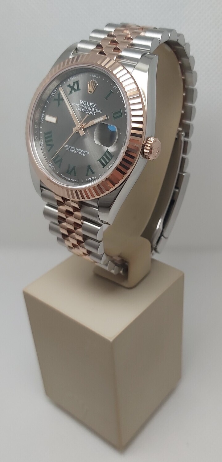Rolex Datejust 41mm 126331 - Steel &amp; Everose Wimbledon Dial - Full Set 2021