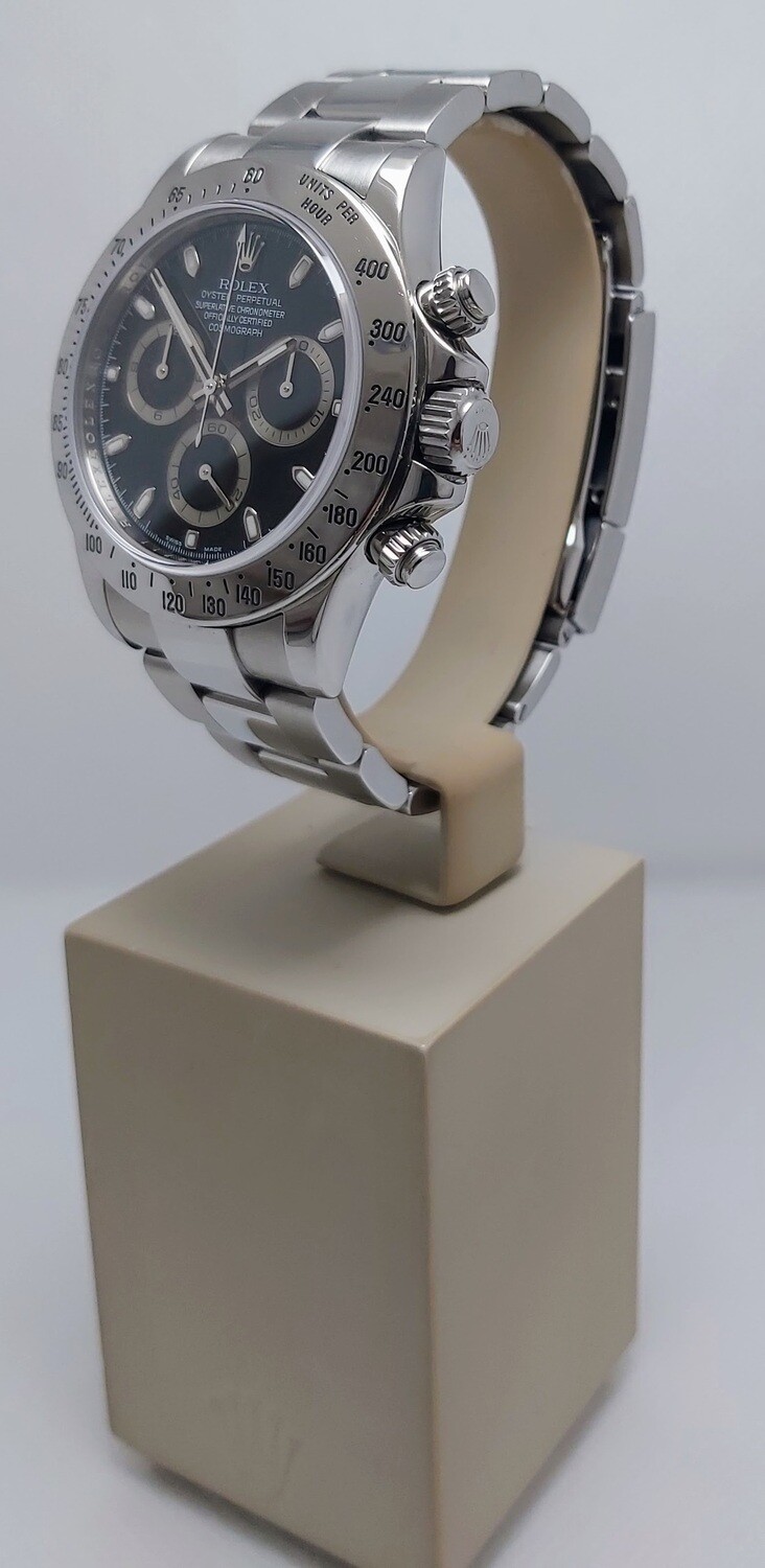 Rolex Daytona 116520 Black Dial - Stainless Steel - 2009 Box &amp; Papers