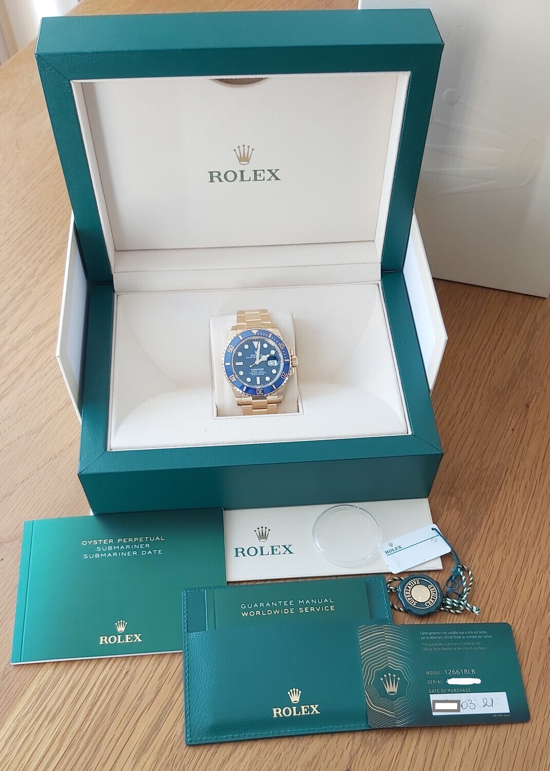 Rolex Submariner 126618LB - Gold &amp; Blue Dial/Bezel - Partially Stickered