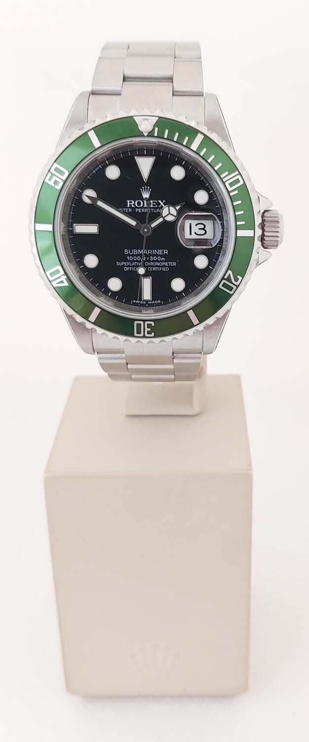 Rolex Submariner 16610LV Kermit - 2008 with 2019 Rolex Service Stickers