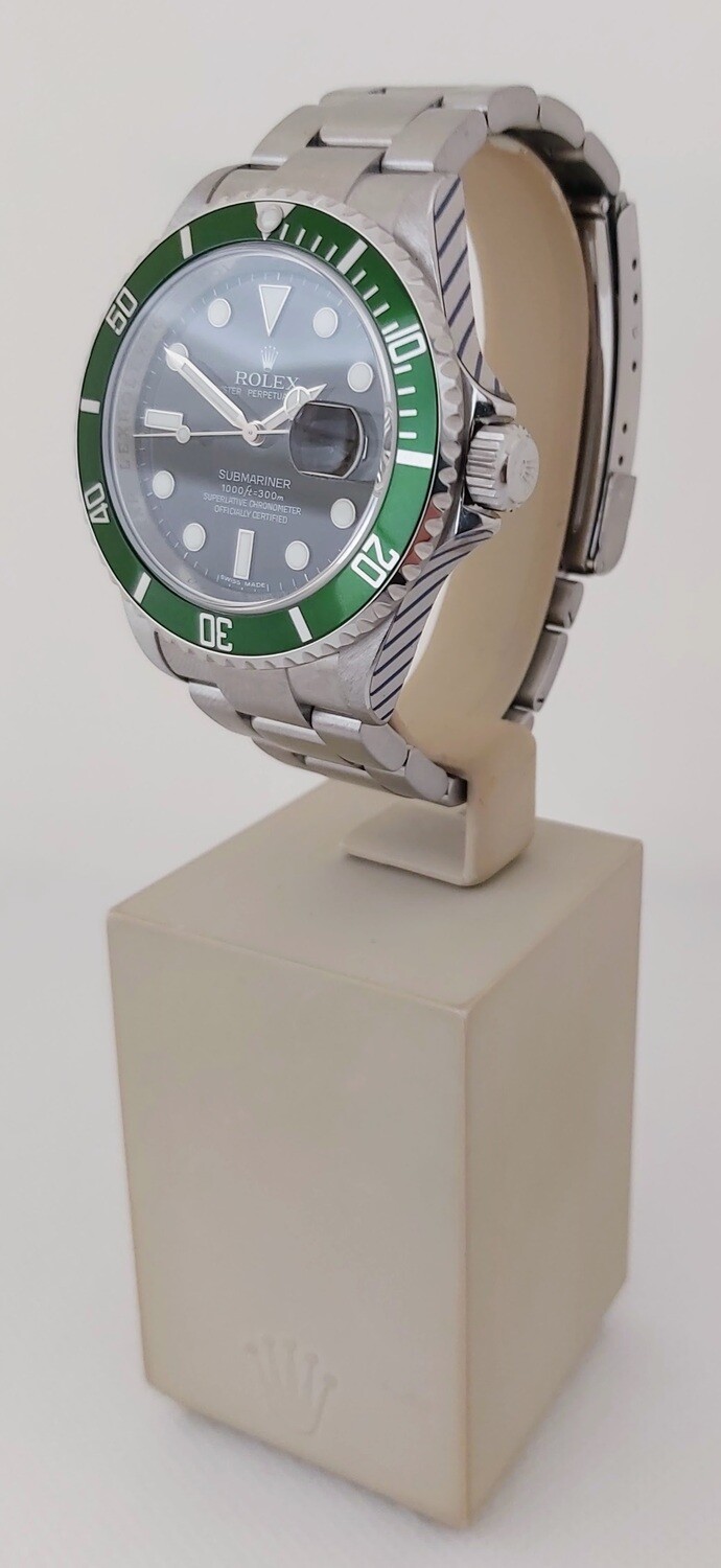Rolex Submariner 16610LV Kermit - 2008 with 2019 Rolex Service Stickers