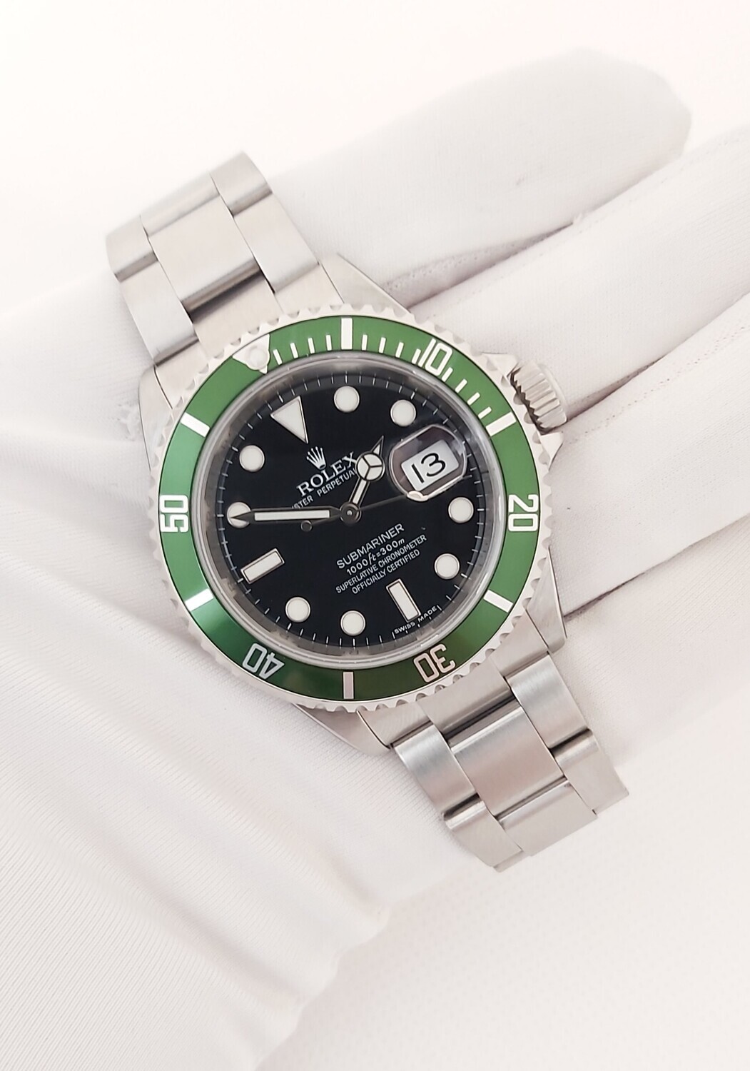 Rolex Submariner 16610LV Kermit - 2008 with 2019 Rolex Service Stickers