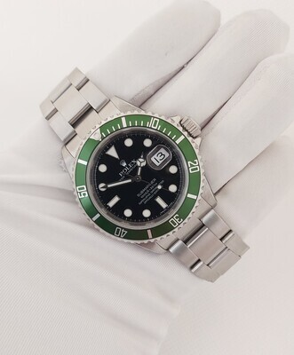 Rolex Submariner 16610LV Kermit - 2008 with 2019 Rolex Service Stickers