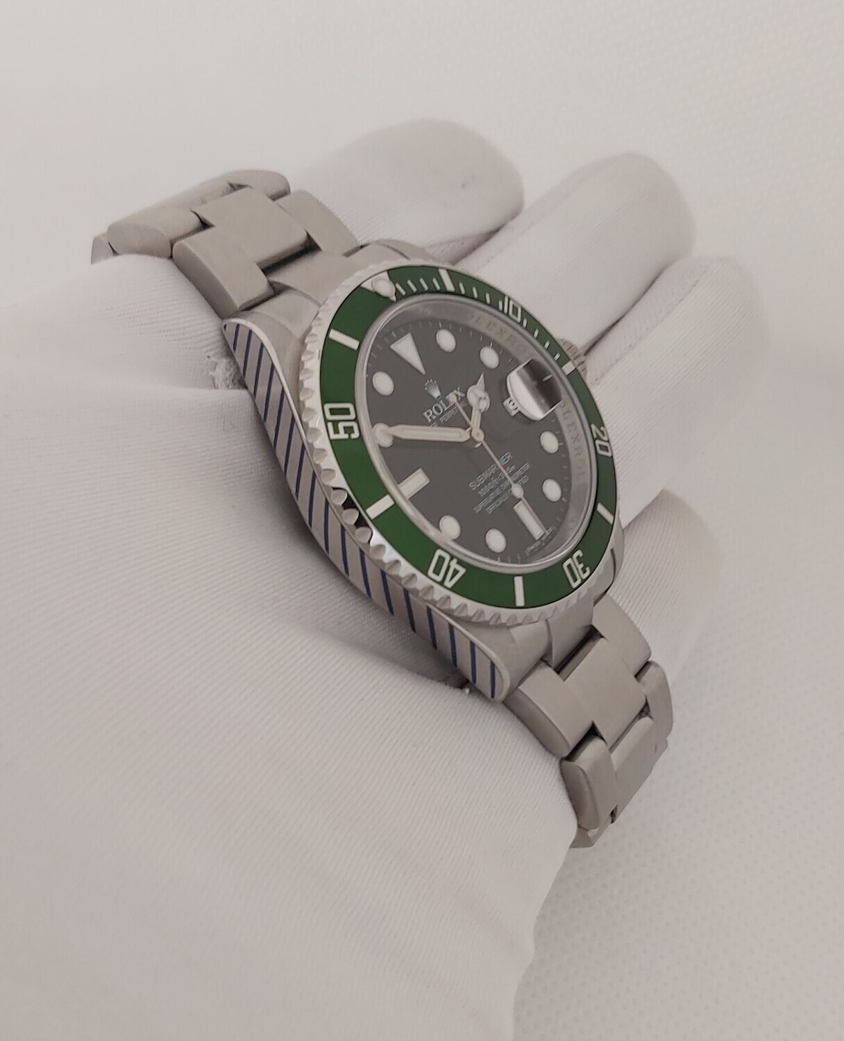 Rolex Submariner 16610LV Kermit - 2008 with 2019 Rolex Service Stickers