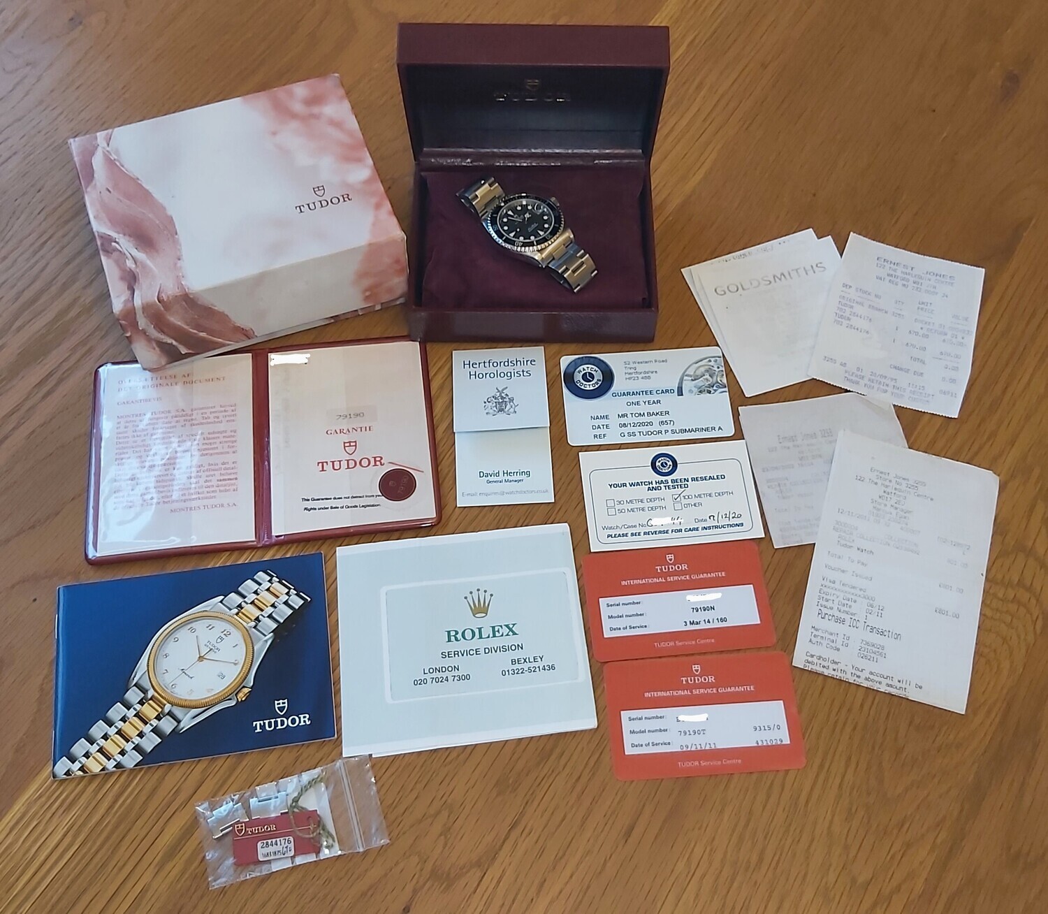 Tudor Submariner 79190 - 1995 Full Collectors Set - Original purchase receipt
