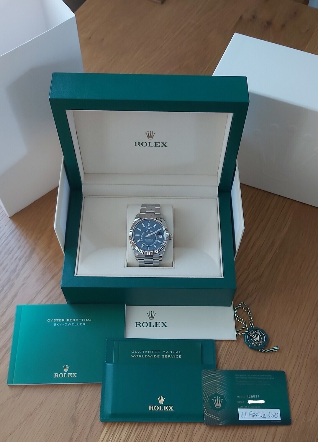 Rolex Sky-Dweller 326934 - Blue Dial 2021 - Full Set - Exceptional Condition