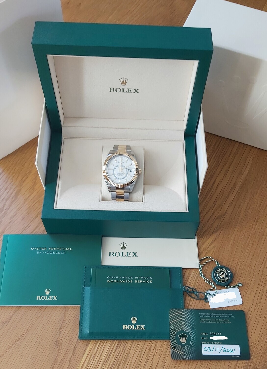 Rolex Sky-Dweller 326933 - 2021 White Dial Full Set - New &amp; Unworn
